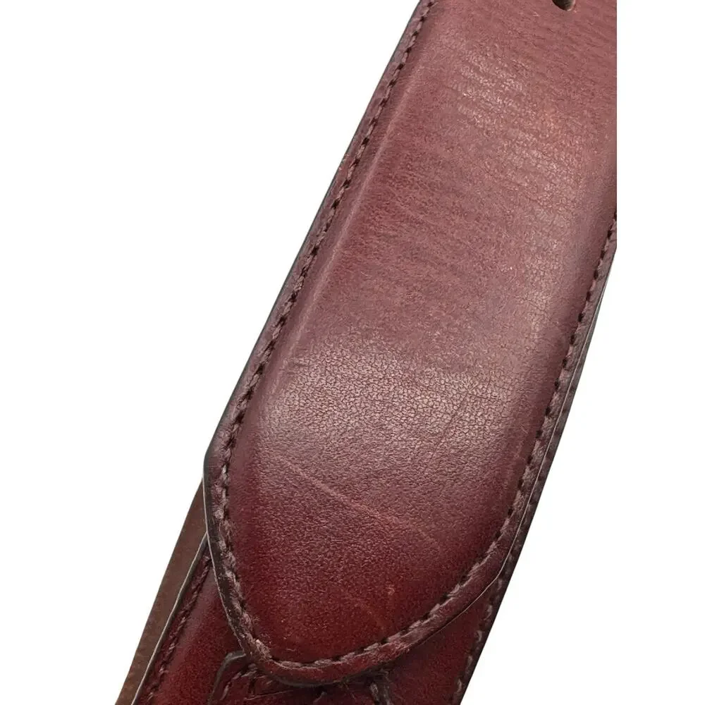 Orvis Mens Shotshell Belt Size 34 Brown Leather Brass Buckle Concho Braided Hunt